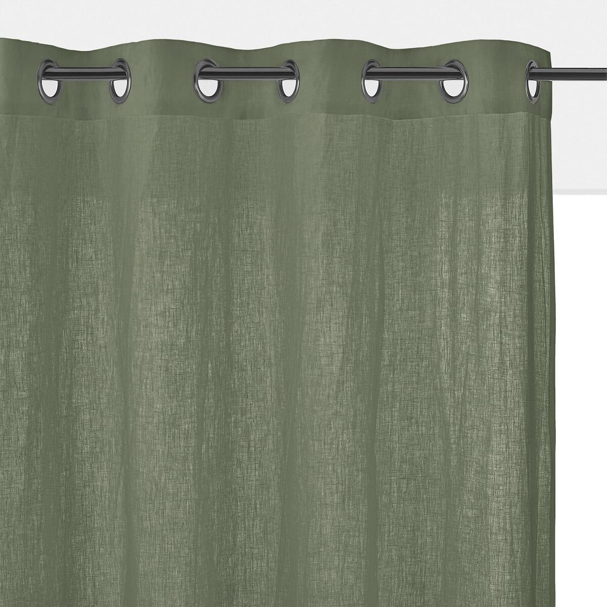 Image of Vorhang Onega Aus Vorgewaschenem Leinen Unisex Grün 135x180 cm