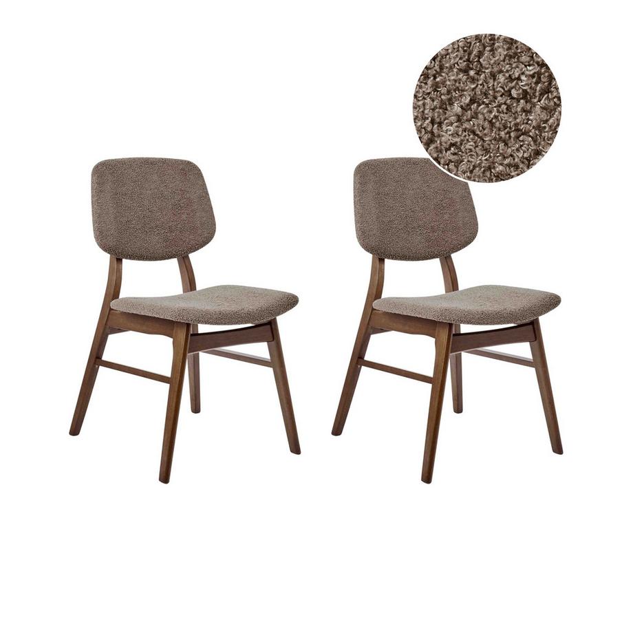 Lot de 2 chaises de salle à manger en Bois d'hévéa  ELAINE