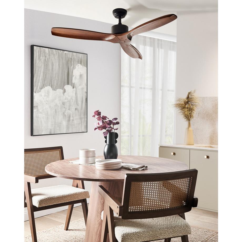 Beliani Ventilateur de plafond en Bois de paulownia Rustique ARANI  