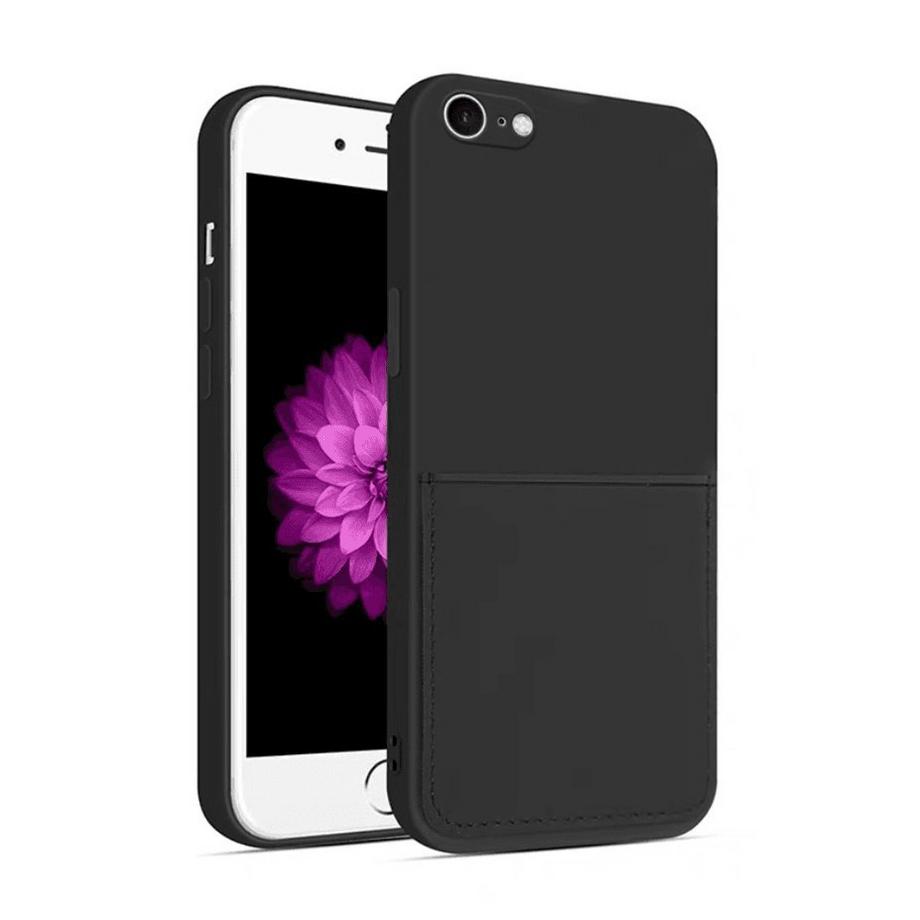 Silikon Case mit Kartenfach iPhone 7  8  SE (2020)  SE (2022) - Black