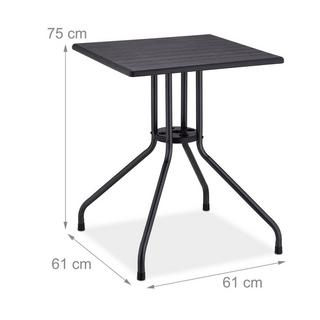 B2X Tavolo da giardino in effetto legno nero  