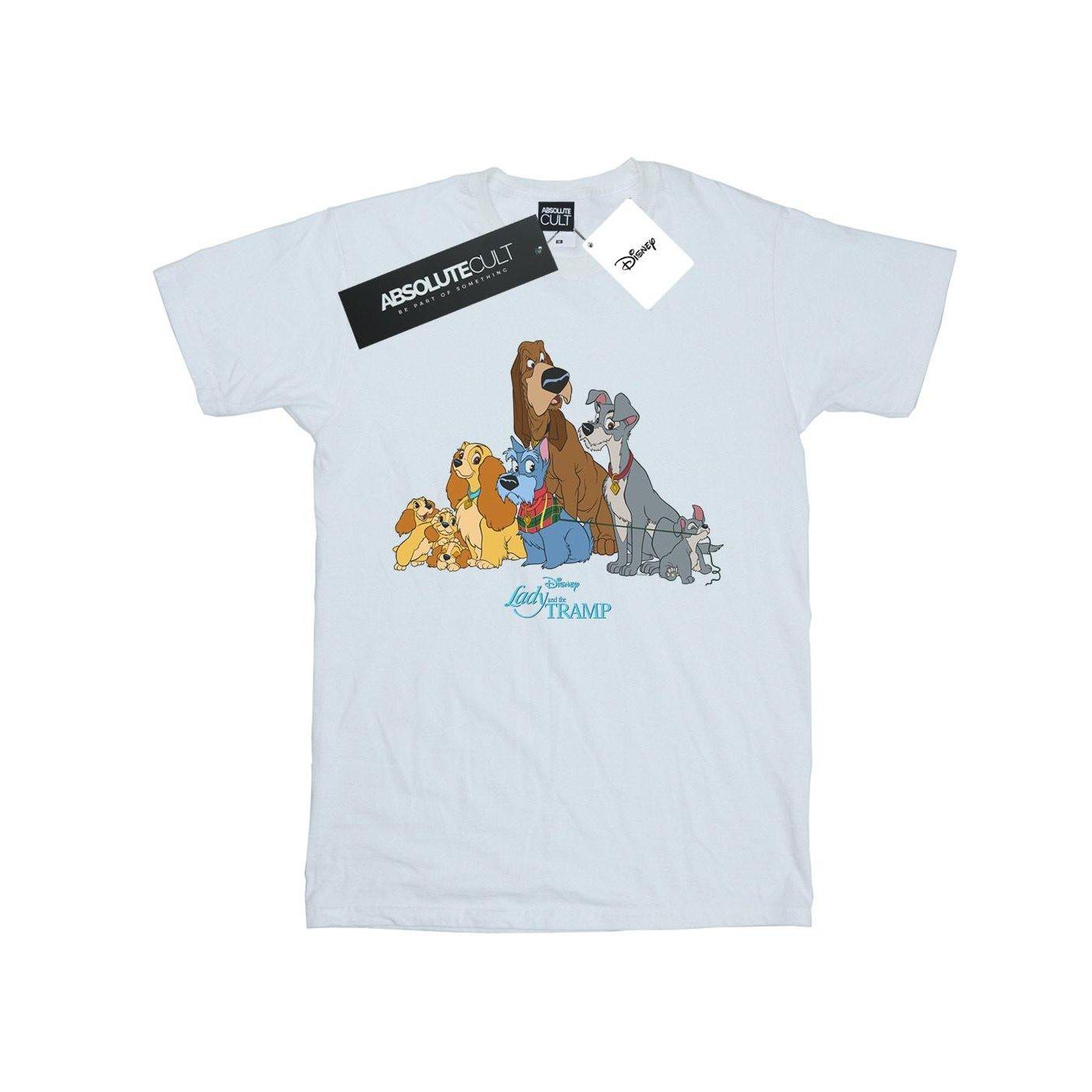 Image of Lady And The Tramp Classic Group Tshirt Unisex Weiss 152-158