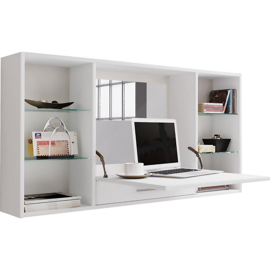 VCM Frisiertisch | Wandtisch mit ausklappbarer Fläche | Maße H. 60 x B. 115 x T. 20 cm | Schminkschrank mit Schublade | Schminktisch - Teala  