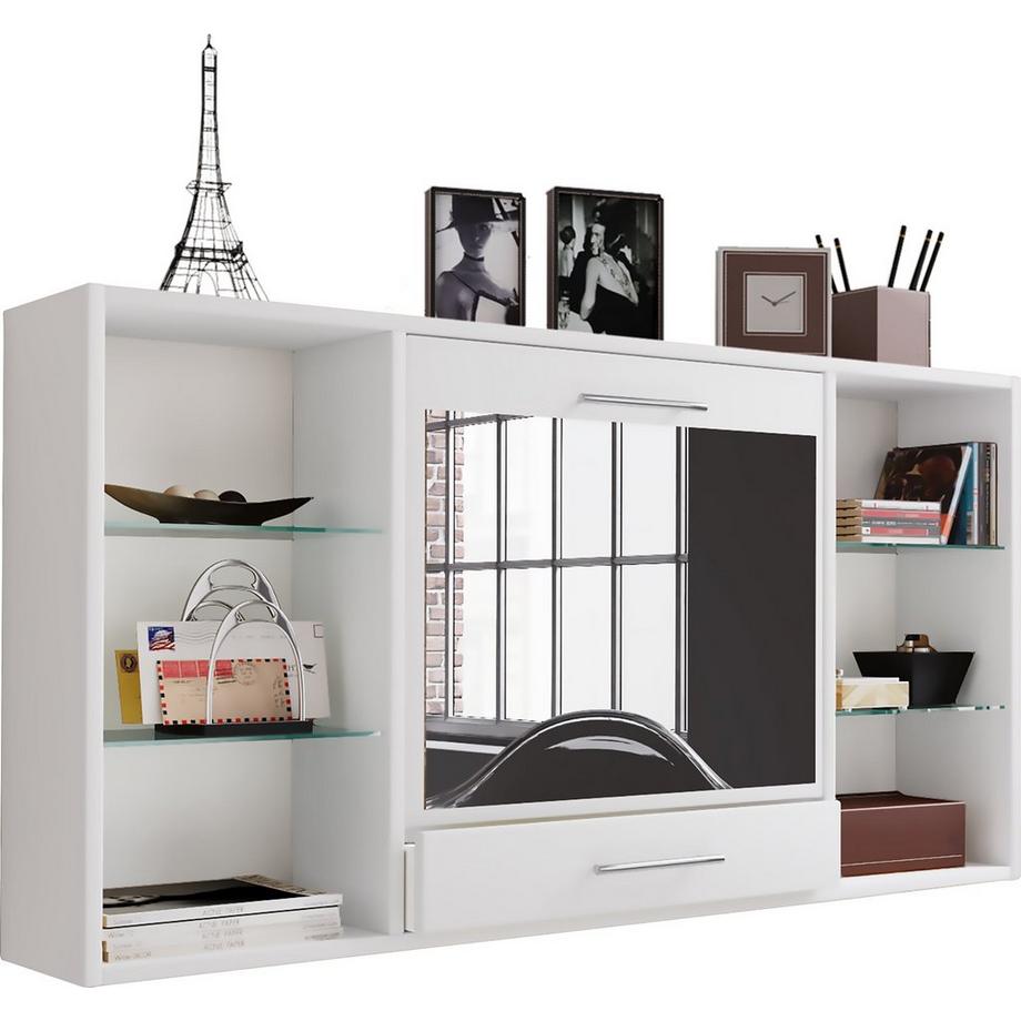 VCM Frisiertisch | Wandtisch mit ausklappbarer Fläche | Maße H. 60 x B. 115 x T. 20 cm | Schminkschrank mit Schublade | Schminktisch - Teala  