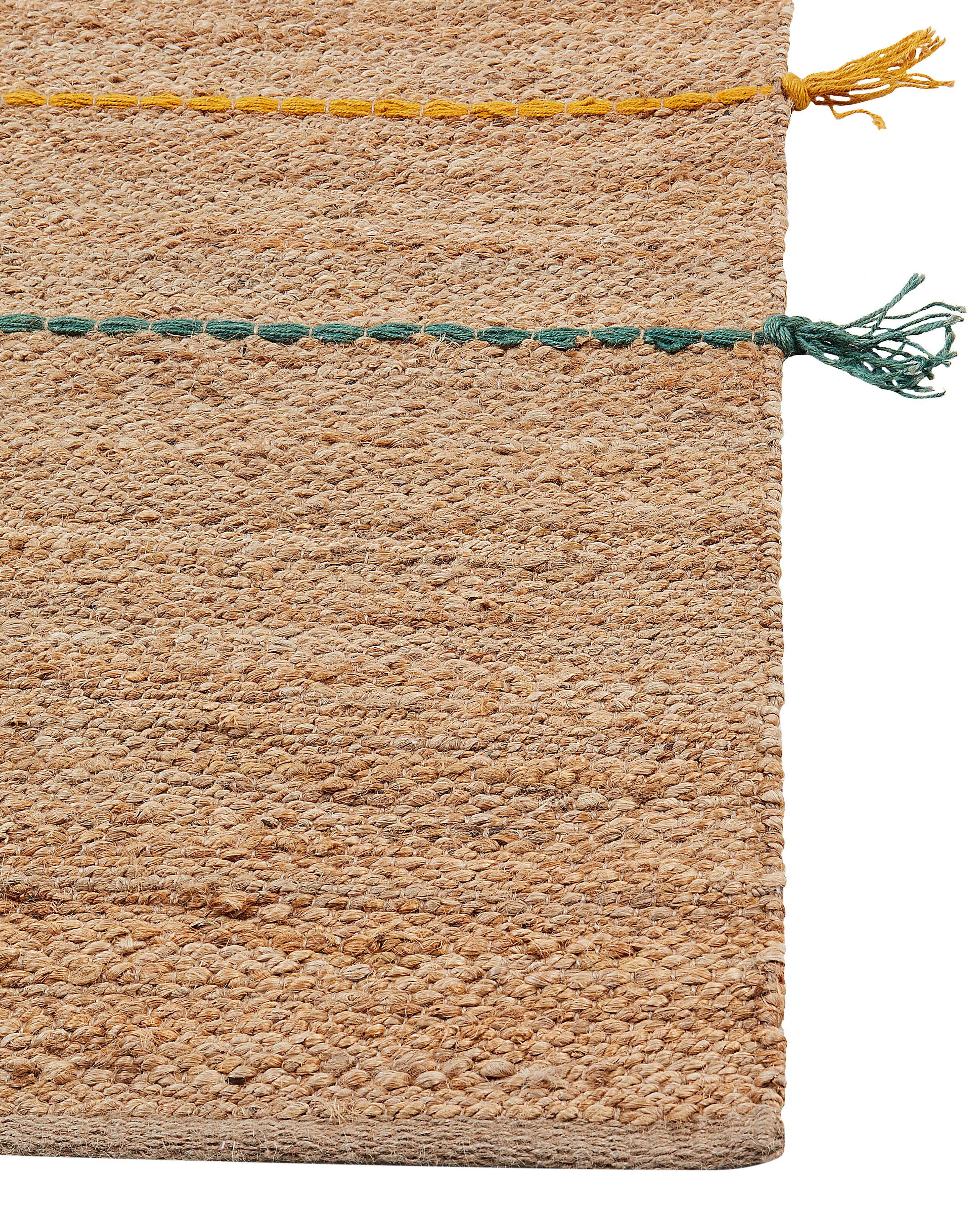 Beliani Kinderteppich aus Jute Boho UZUNTA  