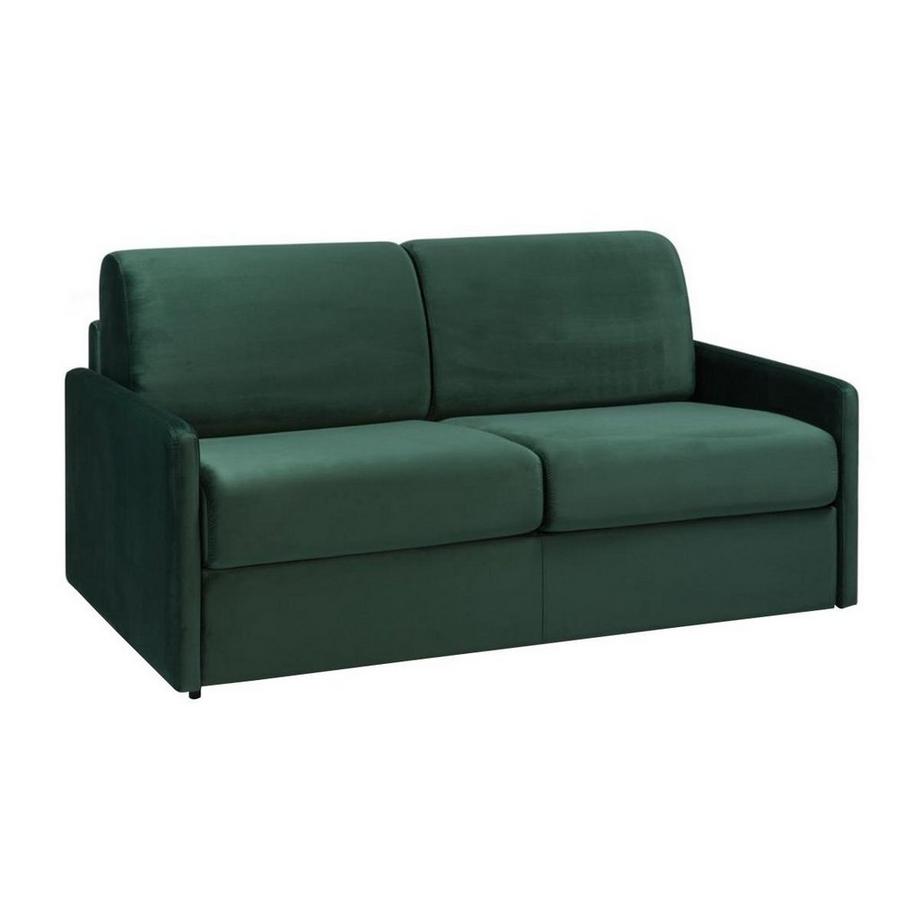 Vente-unique Divano letto 4 posti a ribalta Letto con doghe larghe Materasso Velluto Verde abete CALIFE  