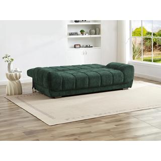 Vente-unique Sofa 3-Sitzer mit Schlaffunktion - Stoff - Grün - FERLI  