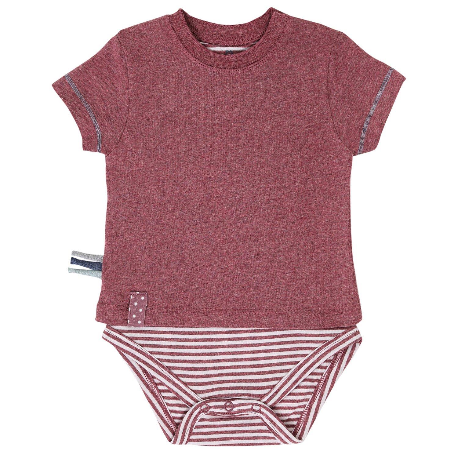 Image of Kurzarm-bodyshirt Unisex Bordeaux 12-18M