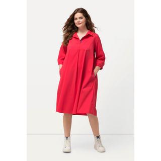 Ulla Popken  Robe tunique à manches 3/4, col chemise - ligne A 