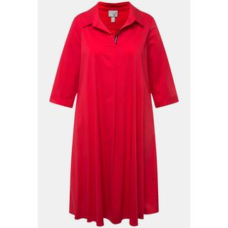 Ulla Popken  Robe tunique à manches 3/4, col chemise - ligne A 