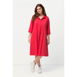 Ulla Popken  Robe tunique à manches 3/4, col chemise - ligne A 