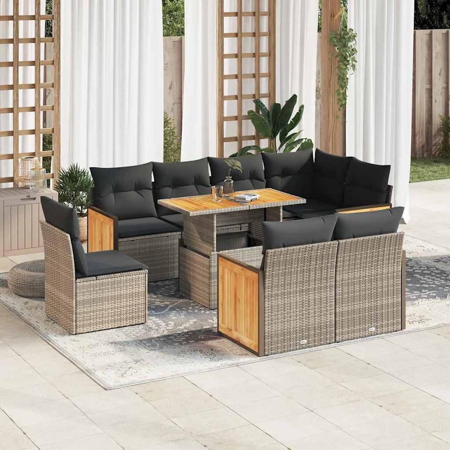 VidaXL Ensemble de canapés de jardin rotin synthétique  