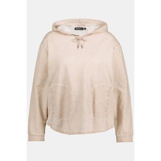 Ulla Popken  Sweat à capuche, détails en velours côtelé, oversized, manches longues 