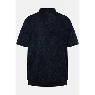 JP1880  Maglia polo in piqué con taglio speciale per l'addome e mezze maniche blu scuro 