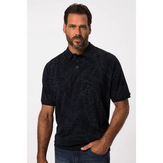 JP1880  Maglia polo in piqué con taglio speciale per l'addome e mezze maniche blu scuro 