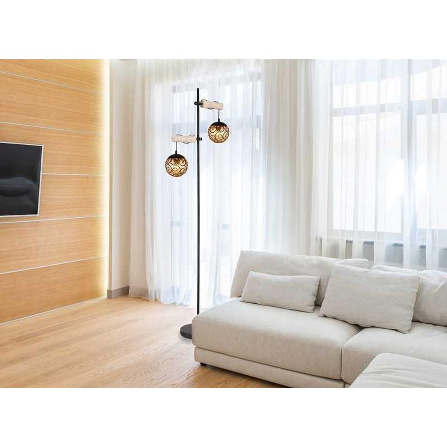 mutoni Lampada da terra Maxi metallo nero opaco 2xE27  