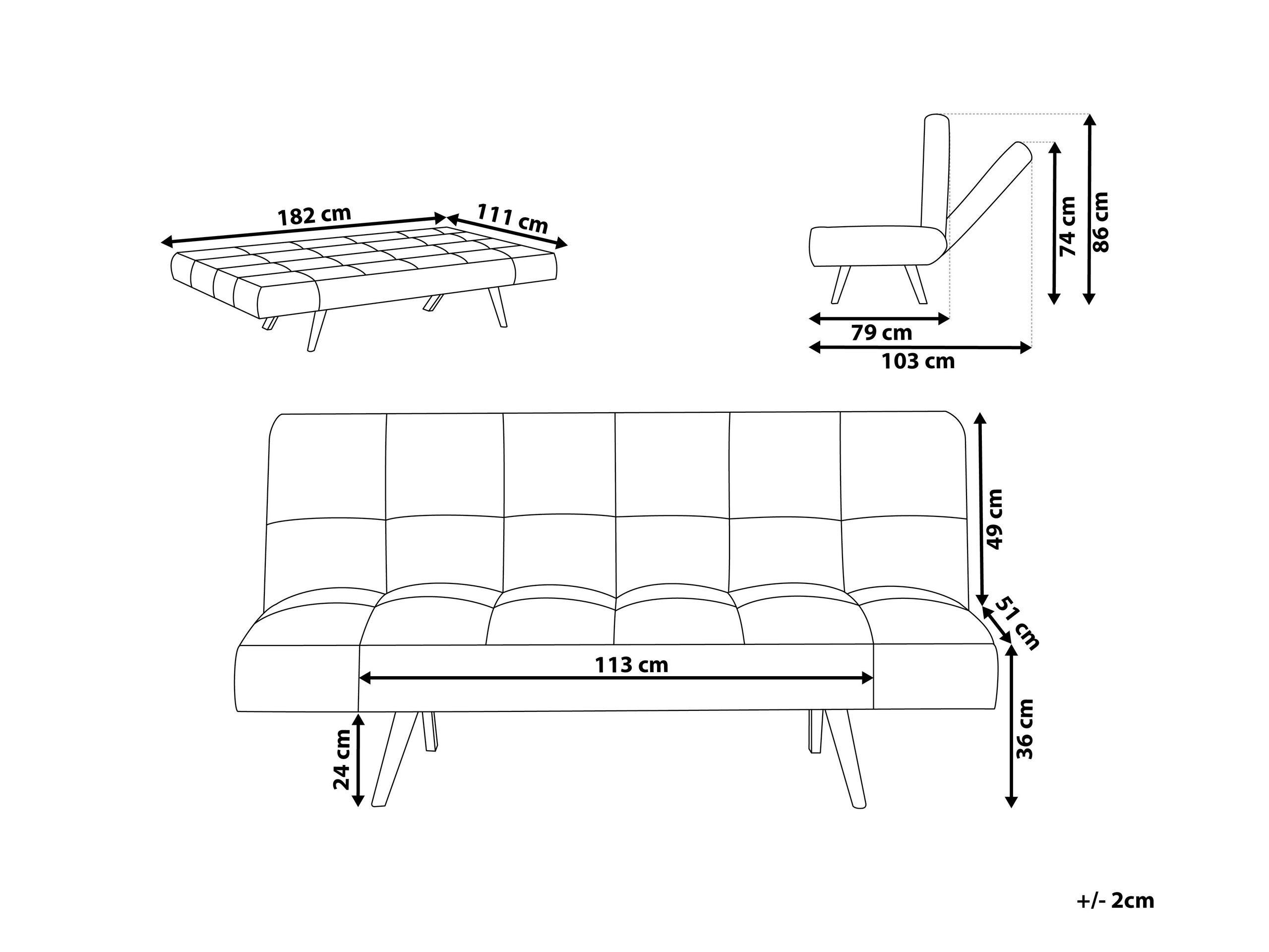 Beliani Schlafsofa aus Polyester Modern INGARO  