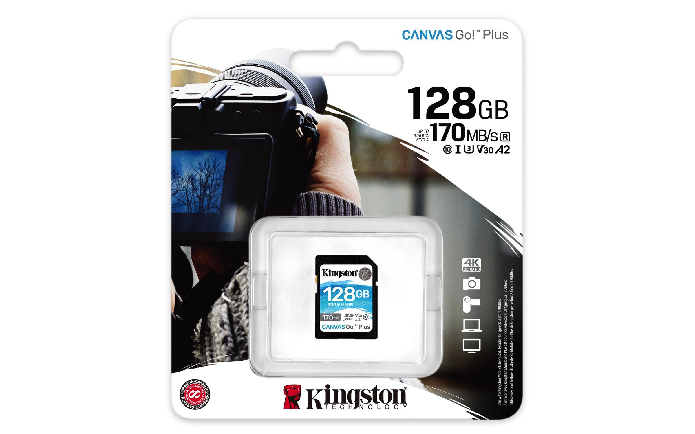 Kingston  Canvas Go! Plus SDXC, 128GB, U3, UHS-I 