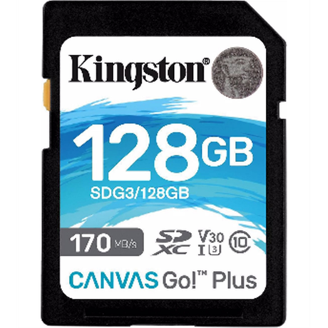 Kingston  Canvas Go! Plus SDXC, 128GB, U3, UHS-I 