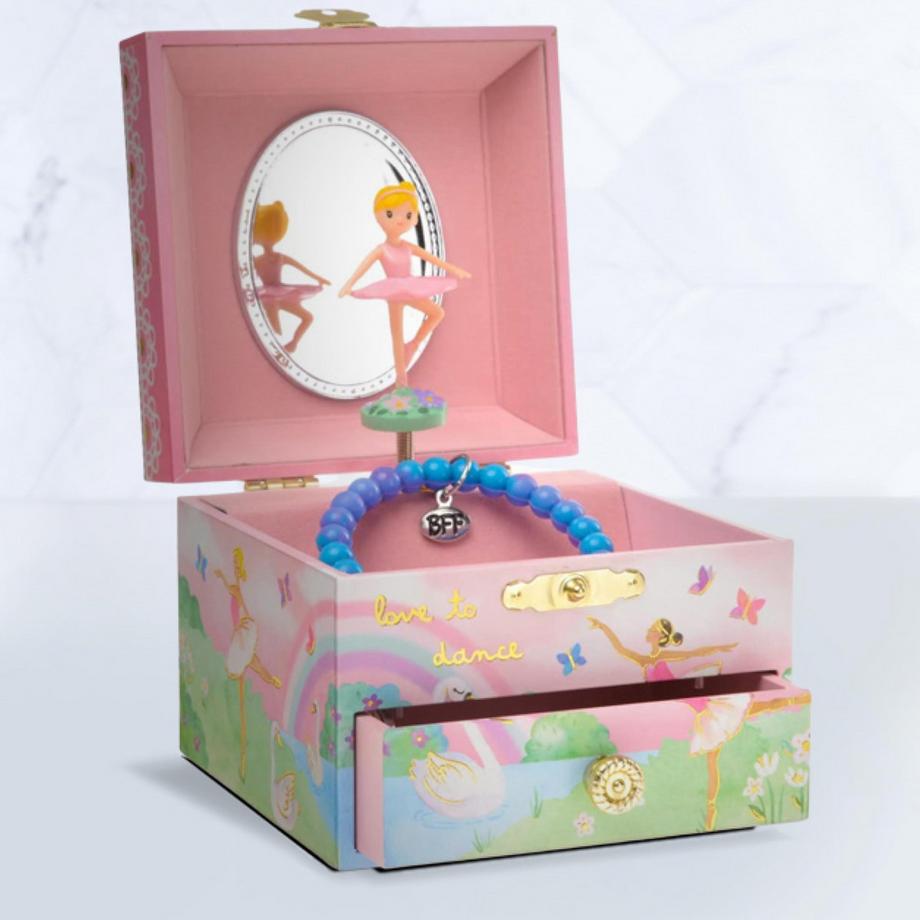 Only-bags.store  Schmuckkästchen mit Spieluhr mit drehender Ballerina 