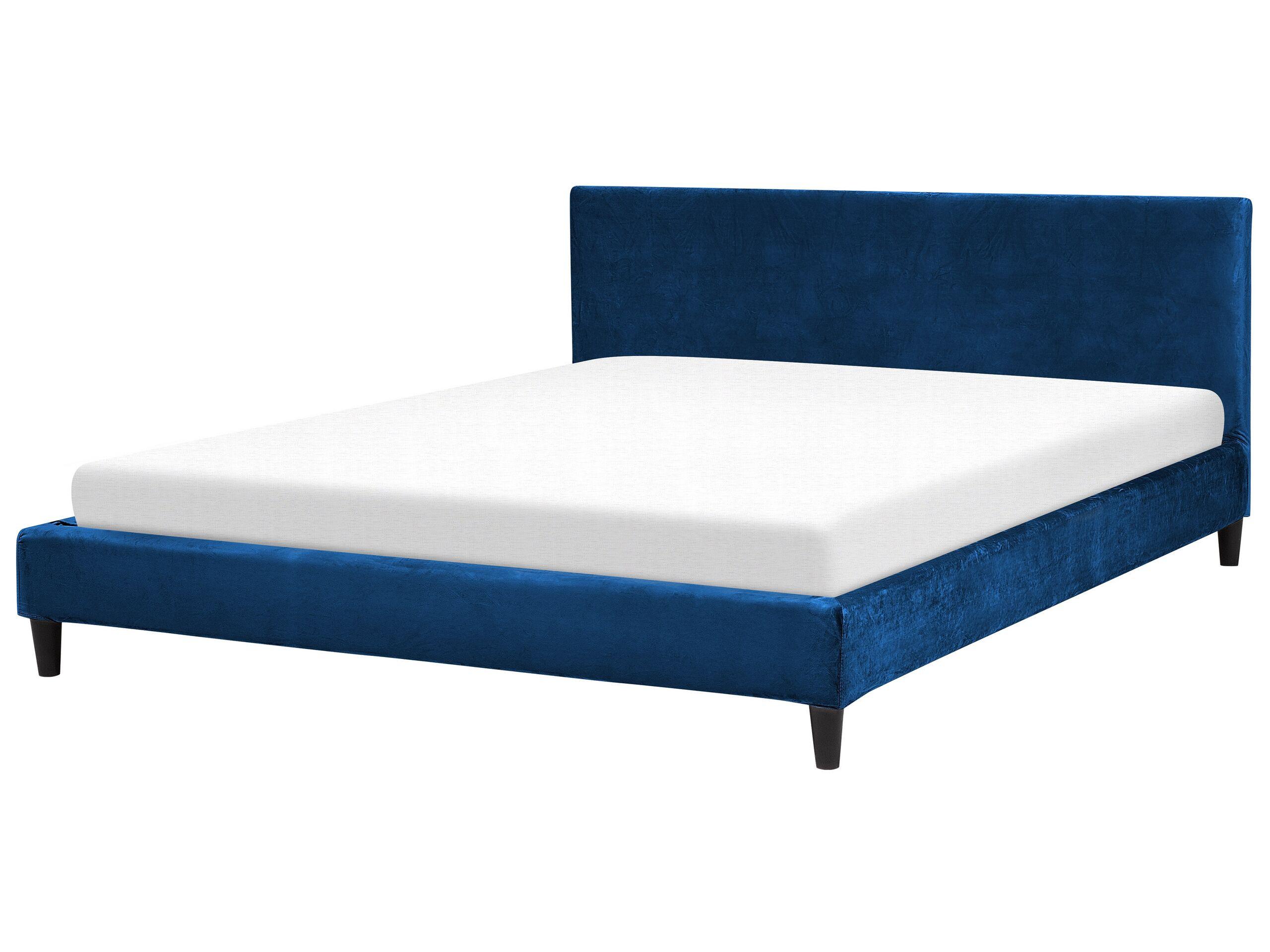 Beliani Bett mit Lattenrost aus Samtstoff Modern FITOU  