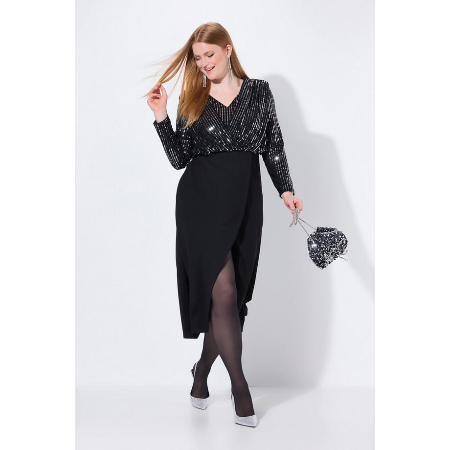 Ulla Popken Robe Maxi Bodycon Jersey Scintillant Jupe Longue  