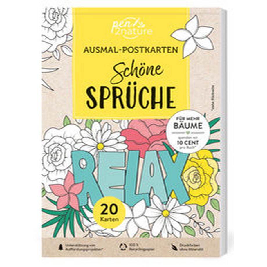   Ausmal-Postkarten Schöne Sprüche - 20 Karten 