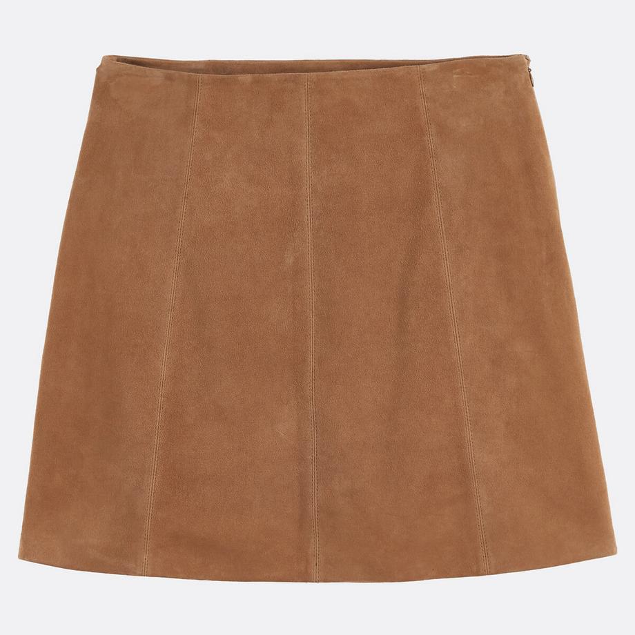 La Redoute Collections Jupe courte évasée en cuir de mouton  