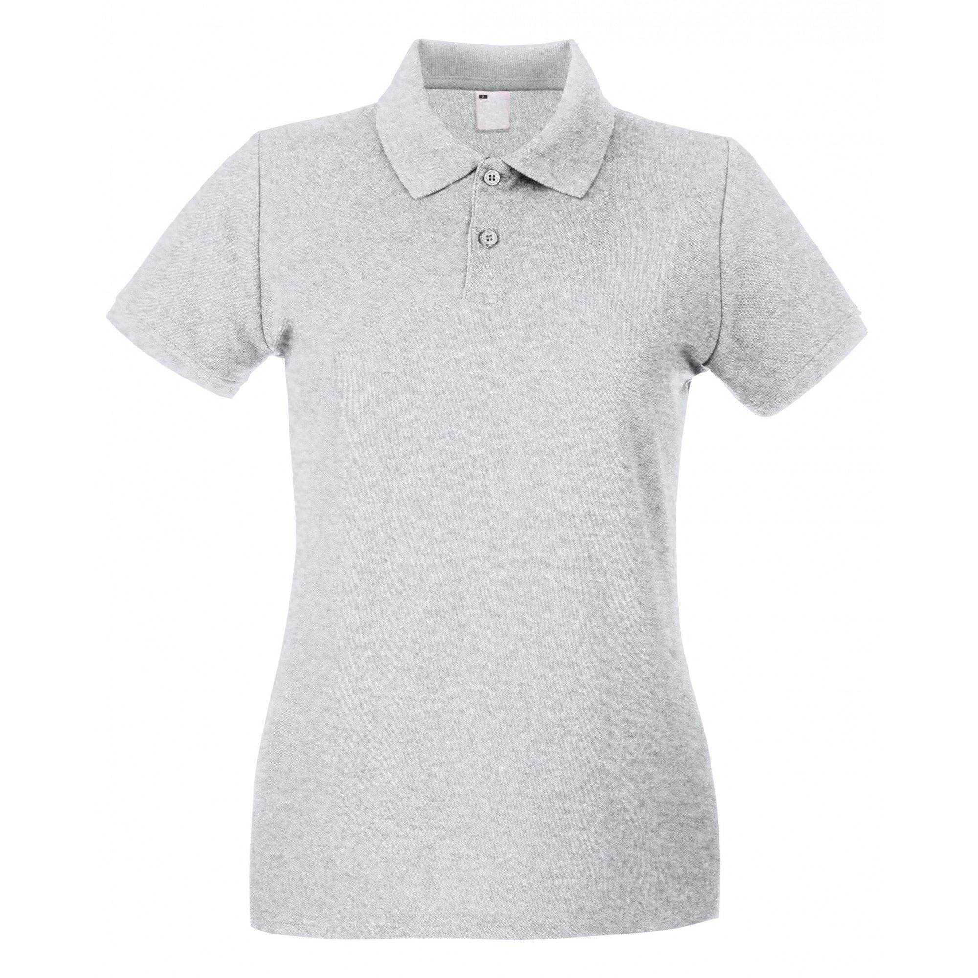 Image of Poloshirt, Figurbetont, Kurzärmlig Damen Taubengrau XL