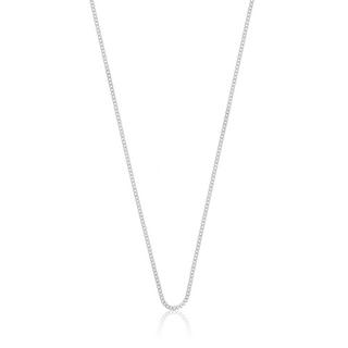 MUAU Schmuck  Collier gourmette or blanc 750, 1.2mm, 50cm 