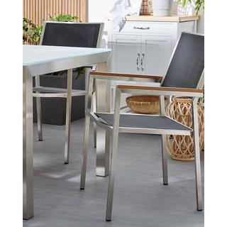 Beliani Lot de 4 chaises de jardin en Acier inox Moderne GROSSETO  