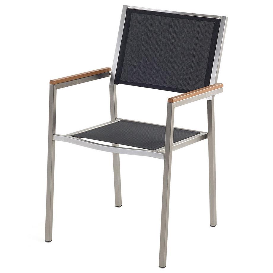 Beliani Set di 4 sedie da giardino en Acciaio inox Moderno GROSSETO  