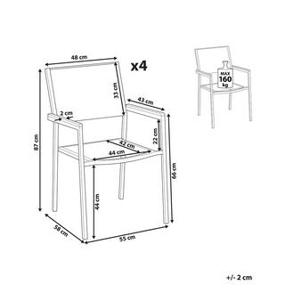 Beliani Lot de 4 chaises de jardin en Acier inox Moderne GROSSETO  