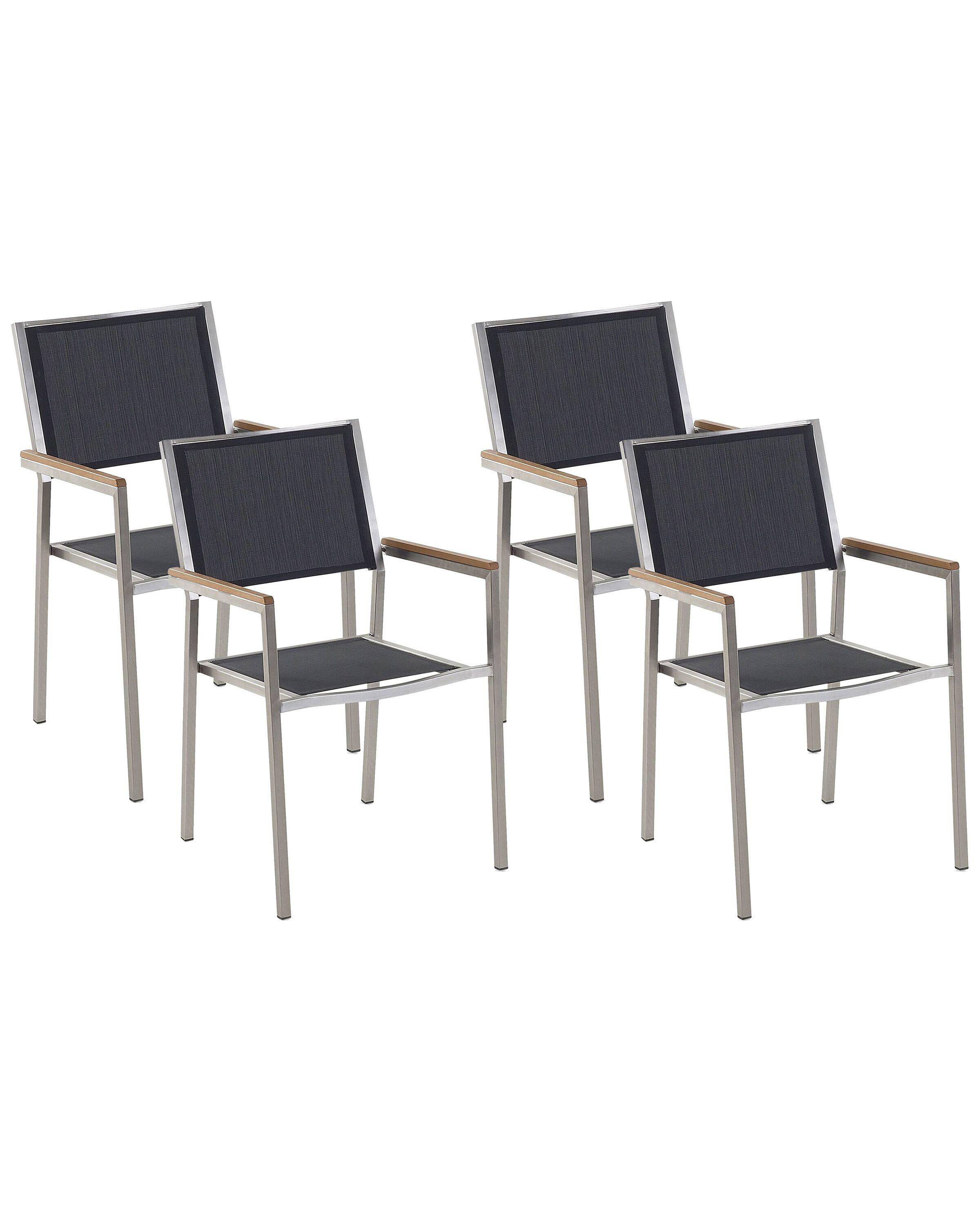 Beliani Lot de 4 chaises en Acier inox Moderne GROSSETO  