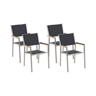 Beliani Lot de 4 chaises en Acier inox Moderne GROSSETO  