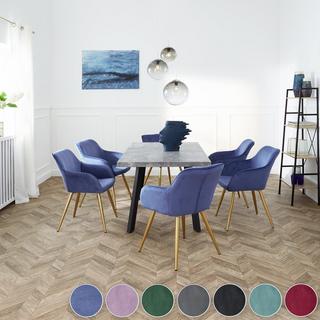 Tectake 2 Chaises MARILYN Effet Velours Style Scandinave  