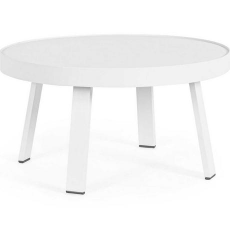 mutoni Table basse de jardin Spyro blanche ronde 71  