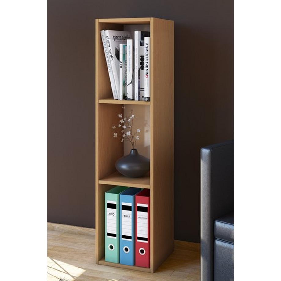 VCM Holzregal stehend | platzsparendes Regal | Maße: H. 107 x B. 34 x T. 30 cm | Elegantes Regal stehend | Aufbewahrungsregal | Bücherregal - Mendas  