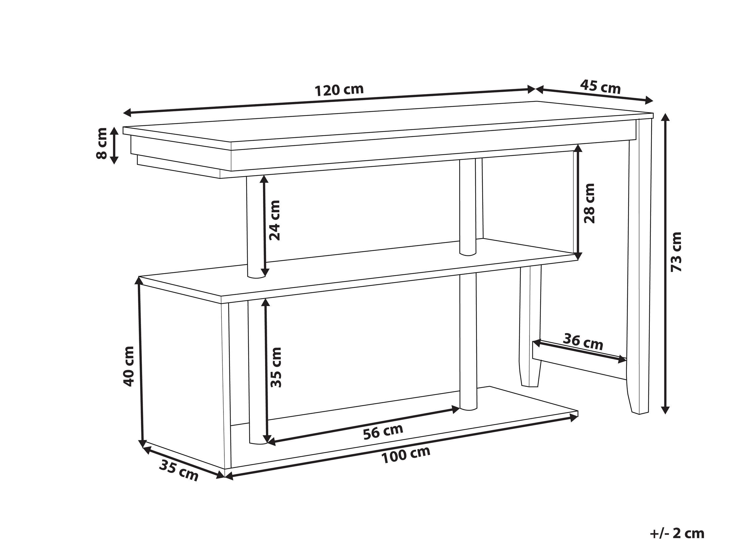 Beliani Bureau réglable en Bois d'hévéa Moderne CHANDLER  