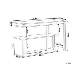 Beliani Bureau réglable en Bois d'hévéa Moderne CHANDLER  