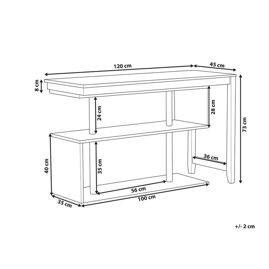 Beliani Scrivania convertibile con libreria en Legno di caucciù Moderno CHANDLER  