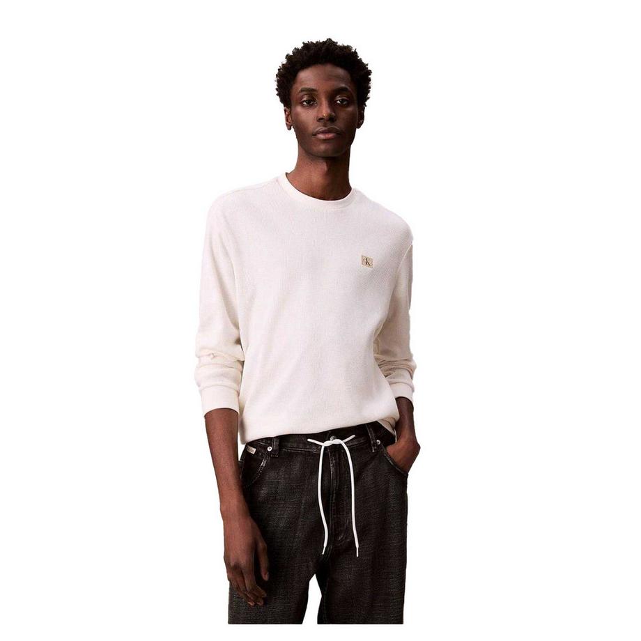 Calvin Klein T-Shirt Manches Longues en Tissu Cannelé  