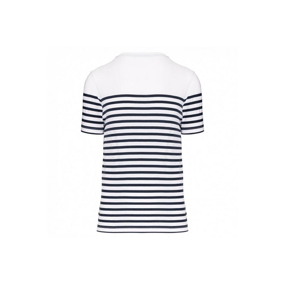 Kariban T-Shirt Marin Rayé Manches Courtes  