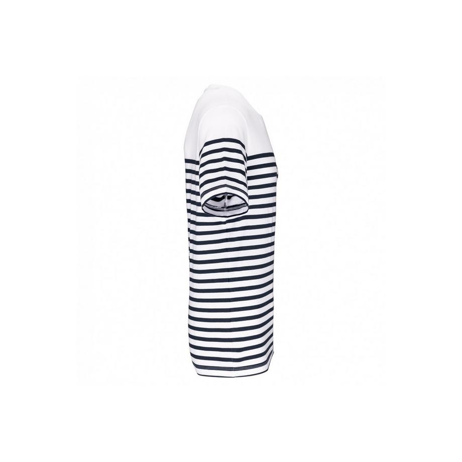 Kariban T-Shirt Marin Rayé Manches Courtes  