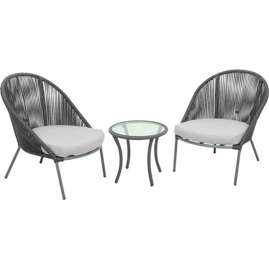 Gruppo di sedute da giardino Piraeus grigio