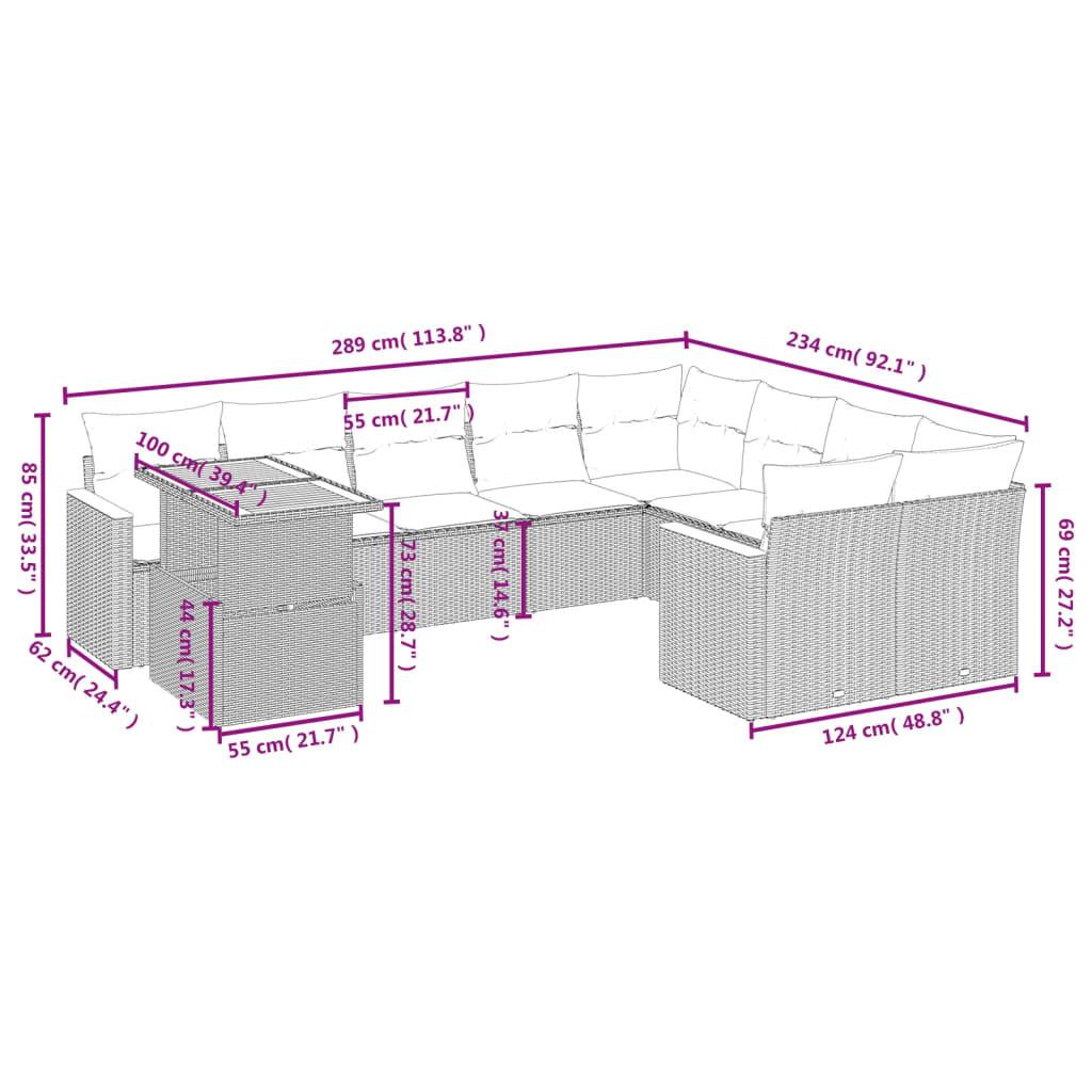 VidaXL Garten sofagarnitur poly-rattan  