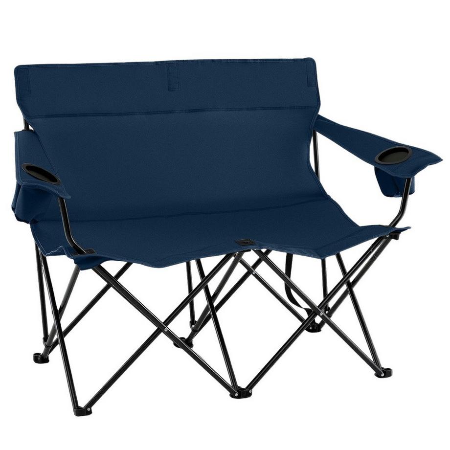 Chaise de camping pour 2 personnes avec porte-gobelets