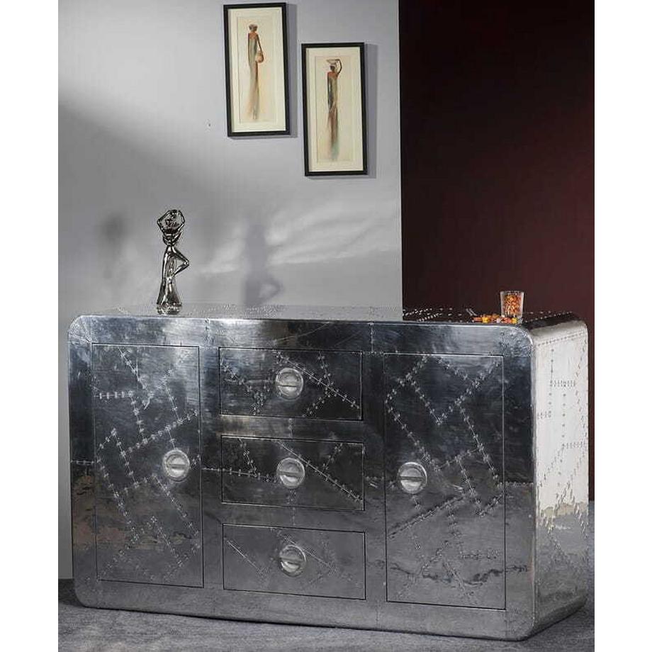 mutoni Sideboard Aero argent 150x90  