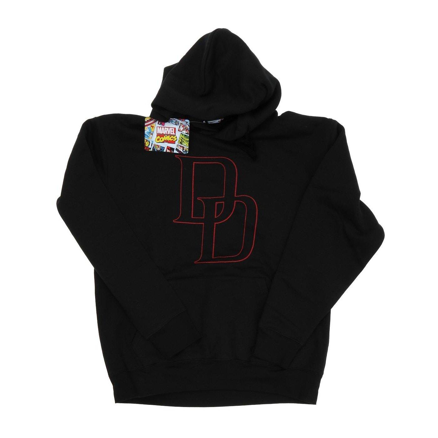 Image of Daredevil Logo Outline Kapuzenpullover Unisex Schwarz 116