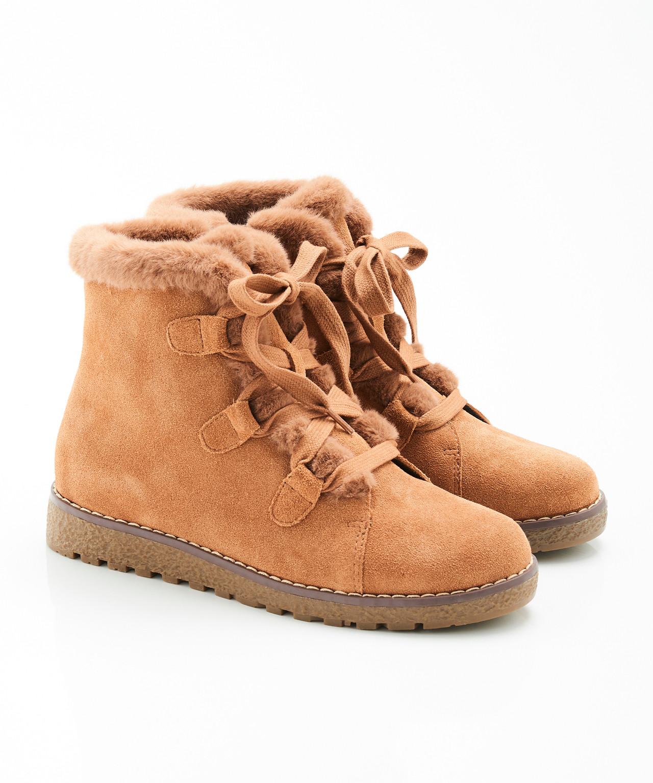 Image of Schnürstiefelette Mit Thermolactyl. Unisex Braun 39